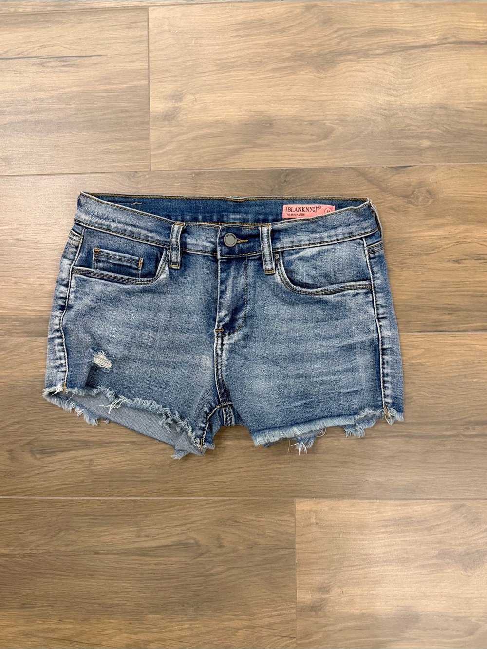 Blank NYC Distressed Blue Denim Cutoff Shorts